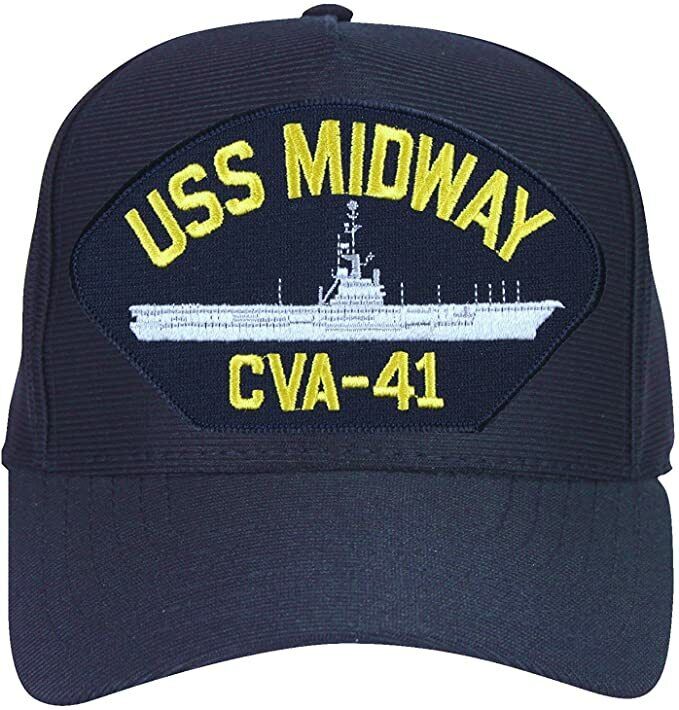 U.S. Navy USS Midway CVA-41 Ships Baseball cap hat. Navy Blue
