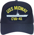 U.S. Navy USS Midway CVA-41 Ships Baseball cap hat. Navy Blue