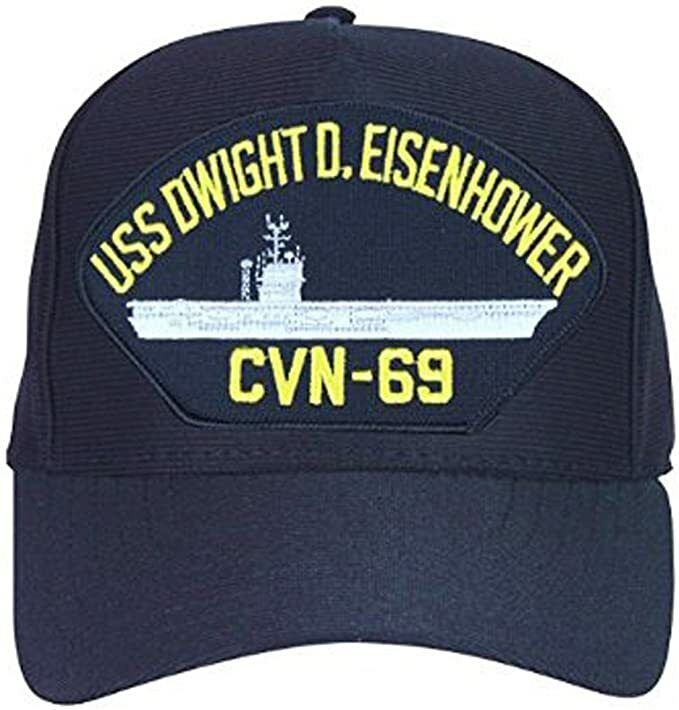 USS Dwight D. Eisenhower CVN-69 Ships Baseball cap hat. Navy Blue. USA Made