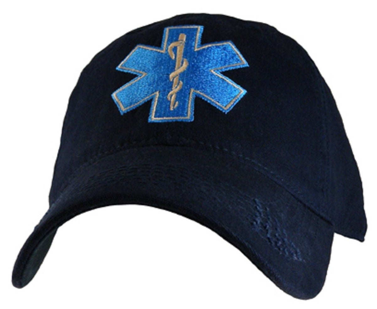 EMT Emergency Medical Technician Star of Life cap. Navy Blue