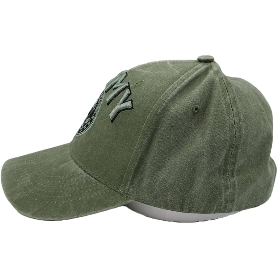 U.S. Army Emblem Insignia cap hat. OD Green.