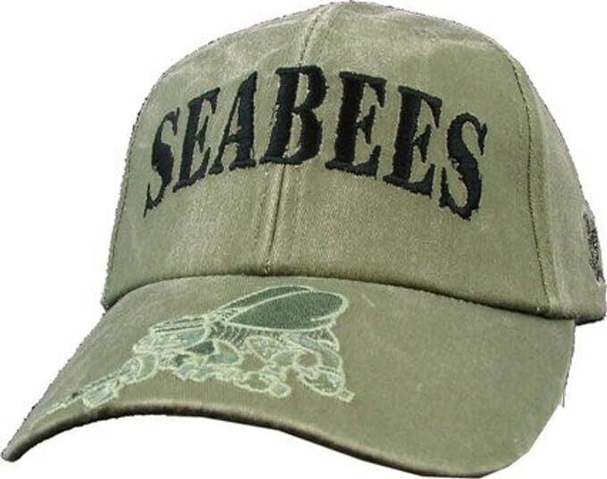 U.S. Navy Seabees cap hat. OD Green