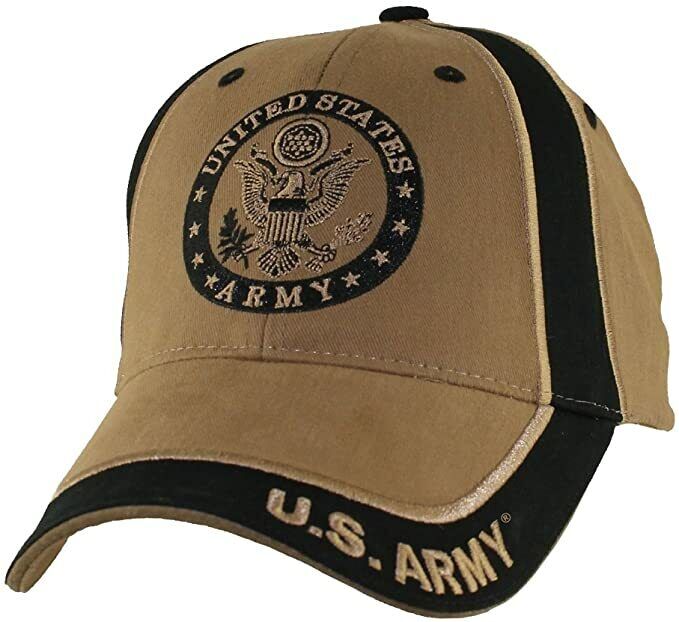 U.S. Army Insignia Emblem cap hat. 2 Tone Coyote Brown