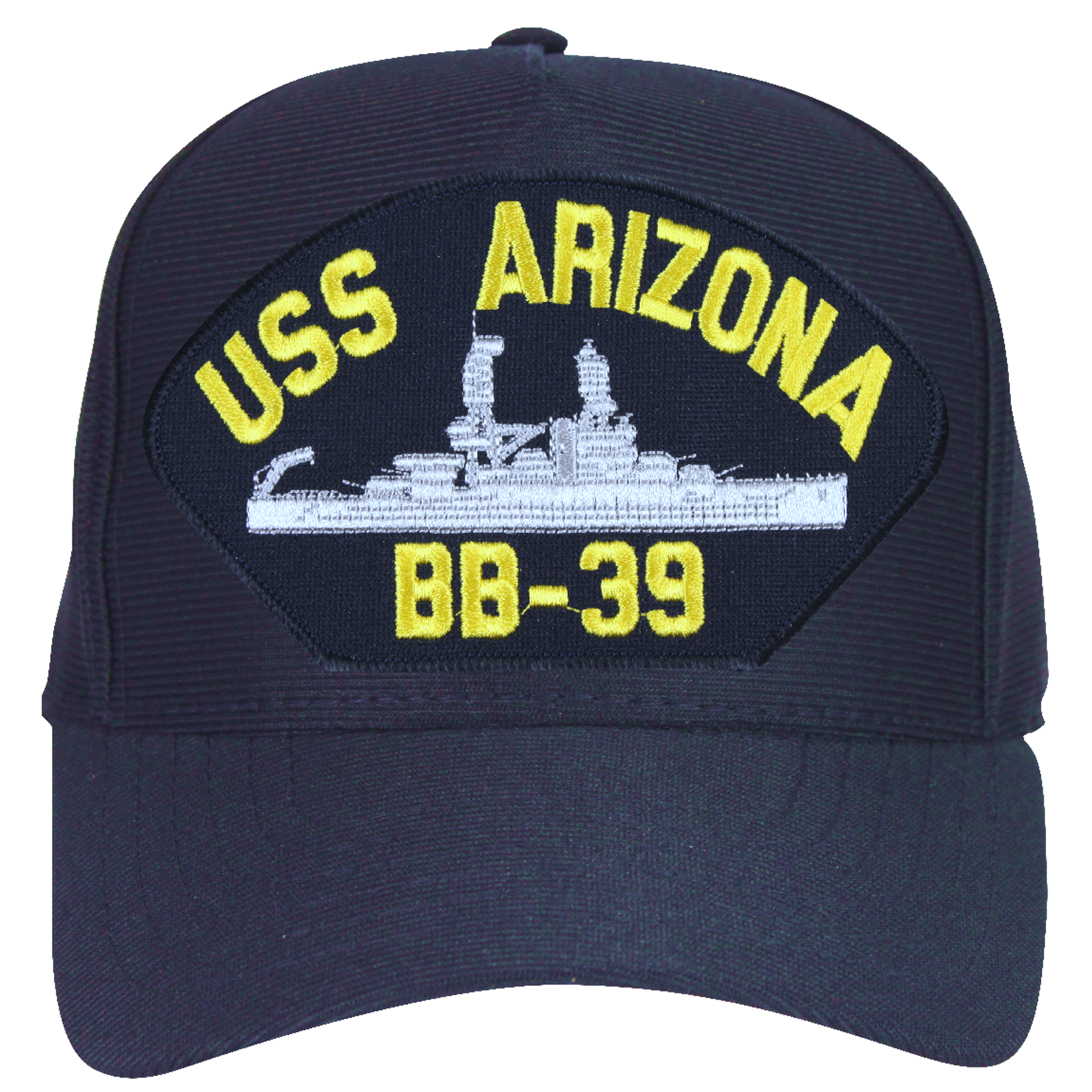 USS Arizona BB-39 Ships Baseball cap hat. Navy Blue. USA Made