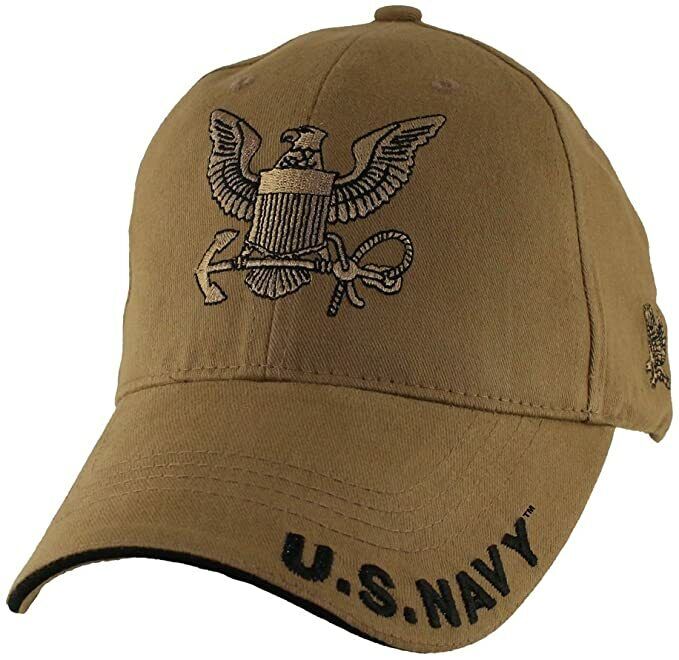 U.S. Navy Insignia Baseball cap hat. Coyote Brown