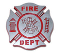 Firefighter Fire Department Red 3D Chrome Auto Emblem