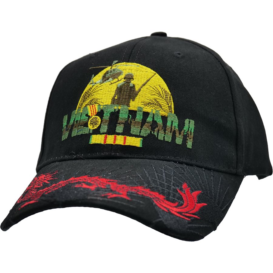 Vietnam Veteran Dragon Baseball cap hat. Black
