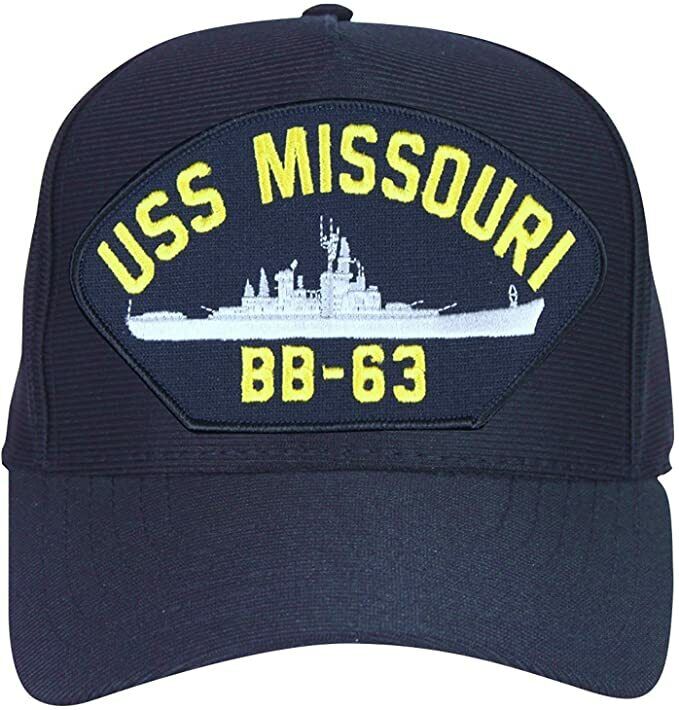 USS Missouri BB-63 Ships Baseball cap hat. Navy Blue. USA Made