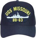 USS Missouri BB-63 Ships Baseball cap hat. Navy Blue. USA Made