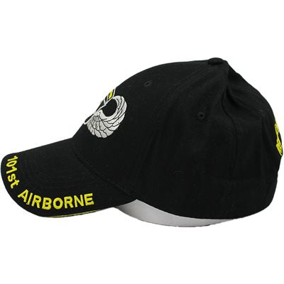 U.S. Army 101st Airborne with wings cap hat. Black