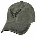 U.S. Air Force Hap Arnold Wings Baseball cap hat. Washed Black