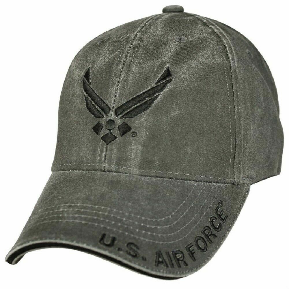 U.S. Air Force Hap Arnold Wings Baseball cap hat. Washed Black